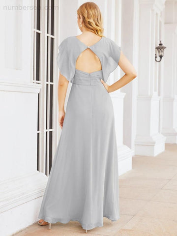 Robe de demoiselle d'honneur Sunnderly, robe de bal formelle à cape, robe dos nu pour la mère de la mariée SY28058 