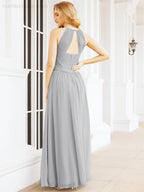 Baoleely Sleeveless Bridesmaid Dresses Long Prom Gown Zipper with Keyhole Back 28056