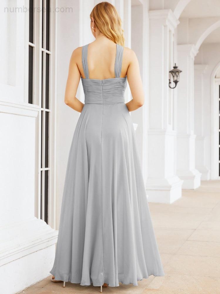 Baoleely Crisscross Halter Bridesmaid Dresses for Party Wedding Evening Prom Maxi Ball Gowns 28053