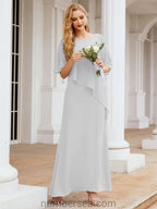 Vestido largo de fiesta formal Sunderly para la madre de la novia con capa de volantes SY28026