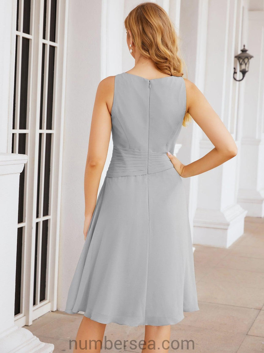 Vestidos de la madre de la novia de Sunderly, vestido de graduación, vestido plisado informal SY28065