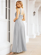 Baoleely Crisscross Halter Bridesmaid Dresses for Party Wedding Evening Prom Maxi Ball Gowns 28053