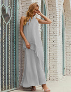 Vestido largo de gasa de talla grande para la madre de la novia, vestido de gala para dama de honor, vestido de graduación SY28019