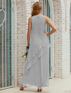 Vestido largo de gasa de talla grande para la madre de la novia, vestido de gala para dama de honor, vestido de graduación SY28019