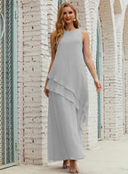 Vestido largo de gasa de talla grande para la madre de la novia, vestido de gala para dama de honor, vestido de graduación SY28019