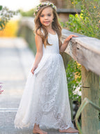 Vestido de niña de las flores, corte recto, tutú, espalda de encaje con estampado paisley, estilo A, para fiesta. 
