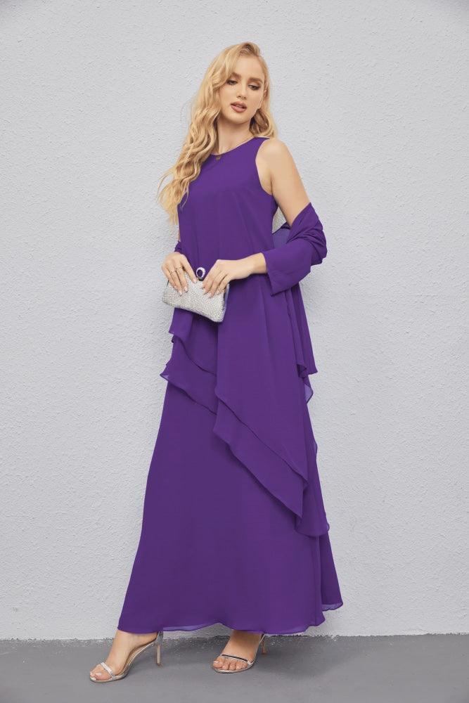 Vestidos de madre de la novia con cárdigan ligero abierto al frente, vestido formal de fiesta 28081 