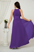 Robe de soirée formelle Baoleely en mousseline de soie, col licou, longue, sans manches, robe de demoiselle d'honneur 2802 