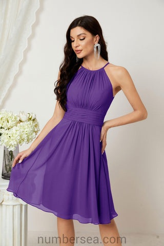 Vestidos de fiesta de bienvenida con cuello halter, vestido formal de cóctel para noche 28011 