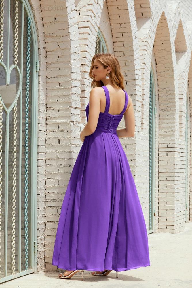Vestidos de dama de honor con cuello halter, vestido formal de cóctel o de fiesta 28015 