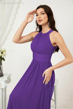 Robe de soirée formelle Baoleely en mousseline de soie, col licou, longue, sans manches, robe de demoiselle d'honneur 2802 