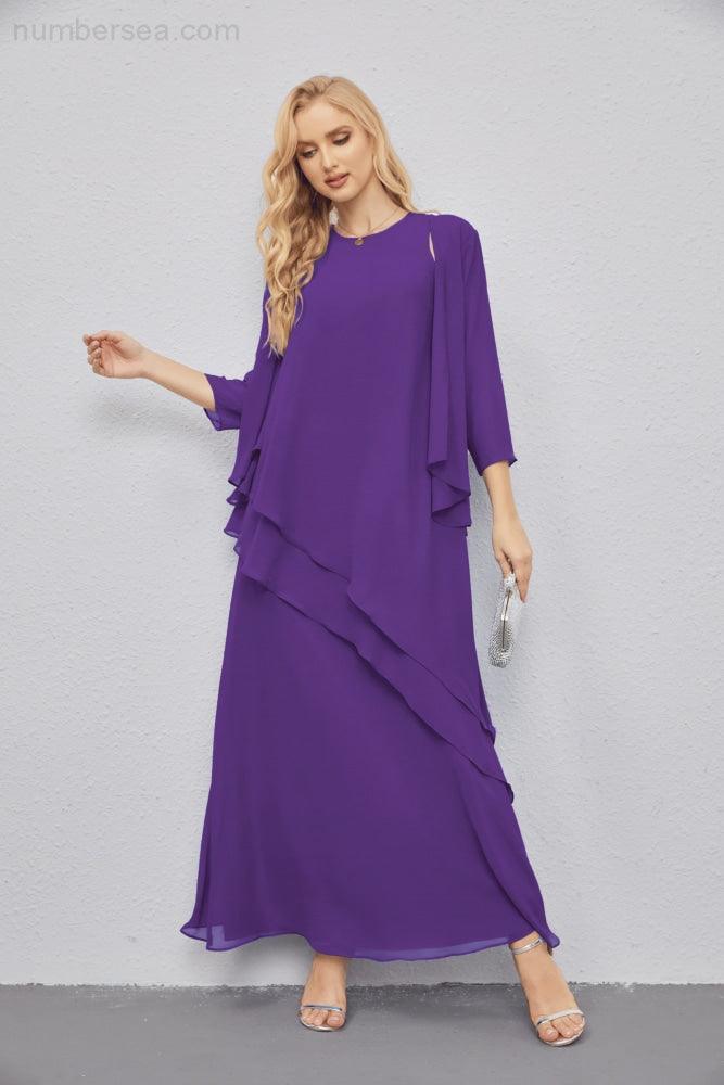 Vestidos de madre de la novia con cárdigan ligero abierto al frente, vestido formal de fiesta 28081 