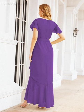 Vestidos de dama de honor Baoleely con volantes, estilo sirena, para fiestas formales, vestidos de noche, bailes de graduación y vestidos de violín 28042