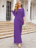 Vestido largo de fiesta formal Sunderly para la madre de la novia con capa de volantes SY28026
