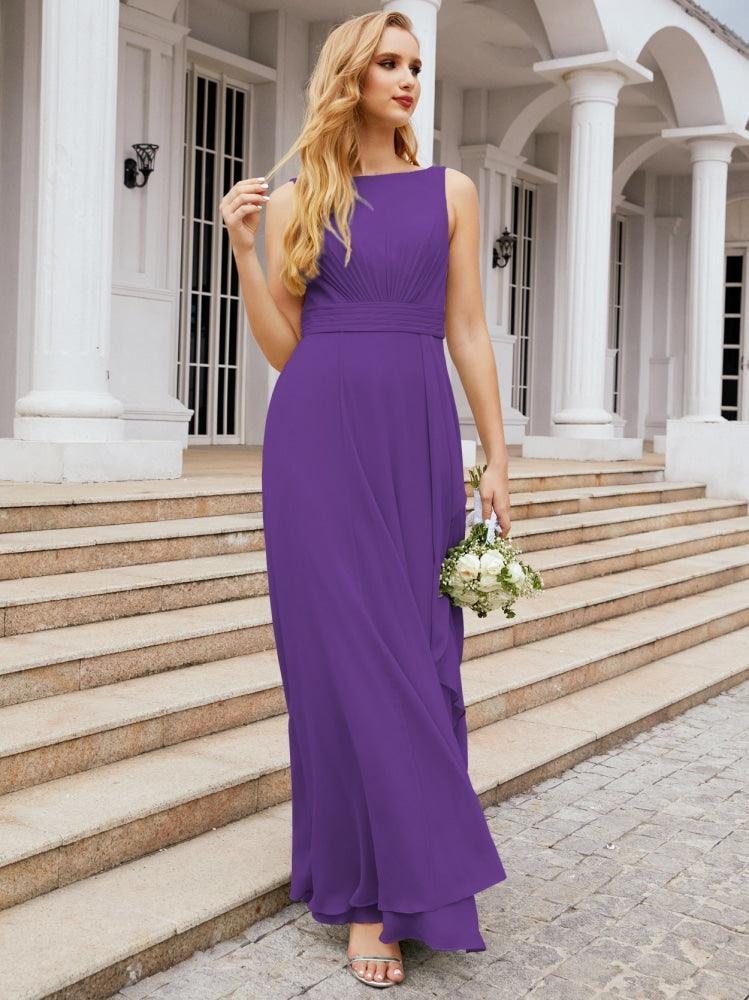 Baoleely Bridesmaid Dresses for Wedding Ruffles Long Formal Prom Gowns 28039