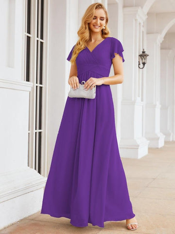 Baoleely Formal Prom Gowns for Mother of The Bride Cap Sleeves Bridesmaid Dress 28047