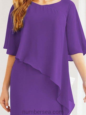 Vestido largo de fiesta formal Sunderly para la madre de la novia con capa de volantes SY28026