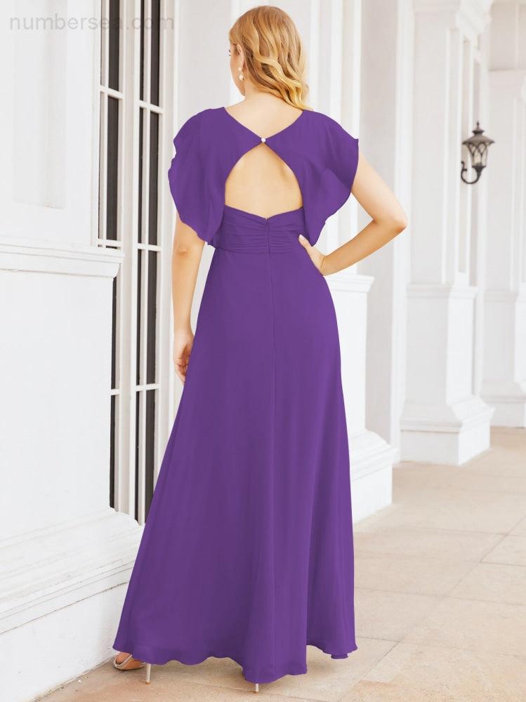 Robe de demoiselle d'honneur Sunnderly, robe de bal formelle à cape, robe dos nu pour la mère de la mariée SY28058 