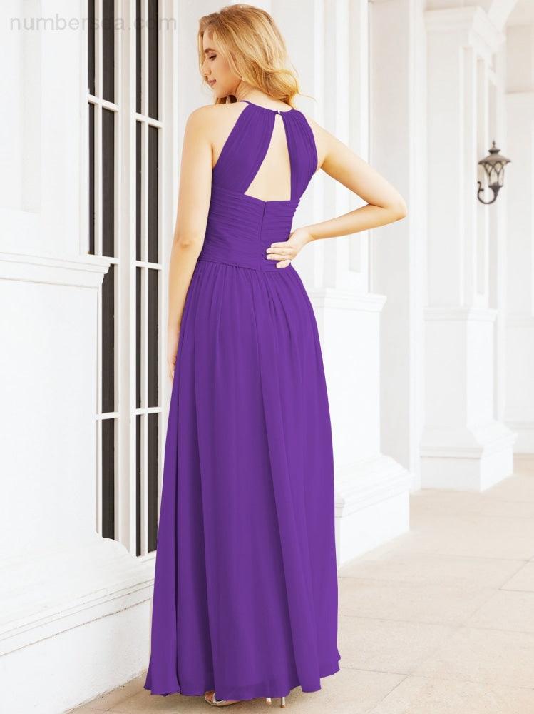 Baoleely Sleeveless Bridesmaid Dresses Long Prom Gown Zipper with Keyhole Back 28056