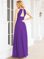 Baoleely Sleeveless Bridesmaid Dresses Long Prom Gown Zipper with Keyhole Back 28056