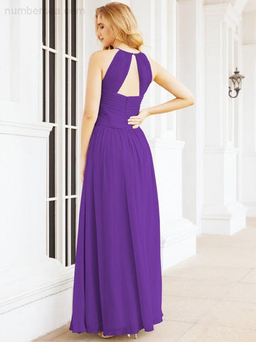 Baoleely Sleeveless Bridesmaid Dresses Long Prom Gown Zipper with Keyhole Back 28056