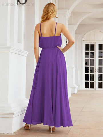 Vestido largo de dama de honor Baoleely con cuello halter, corte A, estilo formal, para jóvenes, modelo 28029