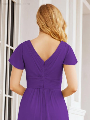 Baoleely Formal Prom Gowns for Mother of The Bride Cap Sleeves Bridesmaid Dress 28047