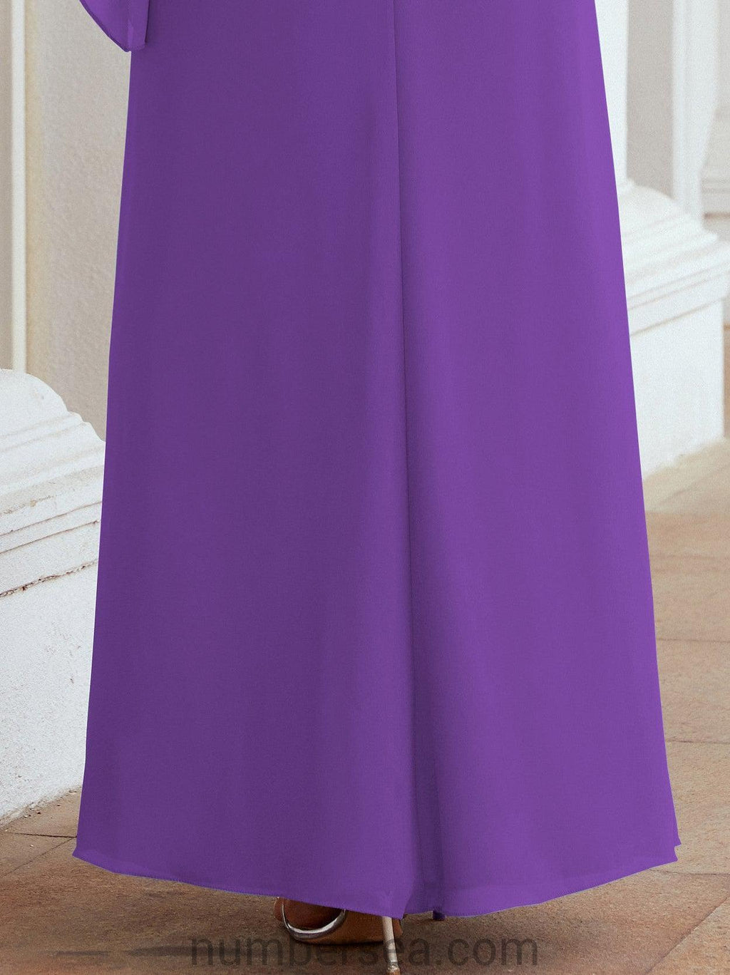 Vestido largo de fiesta formal Sunderly para la madre de la novia con capa de volantes SY28026