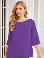 Baoleely Élégante robe mère de la mariée 2 pièces, grande taille, pantalon, volants, couches argentées, peignoir 28064