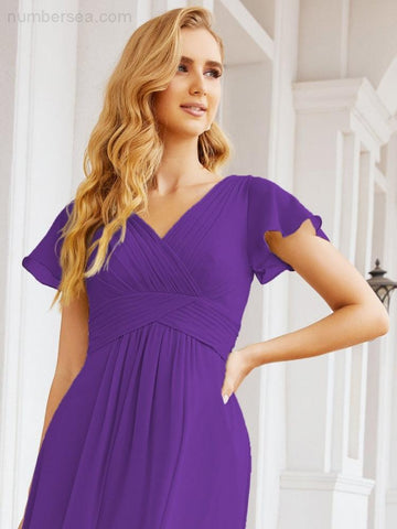 Baoleely Formal Prom Gowns for Mother of The Bride Cap Sleeves Bridesmaid Dress 28047