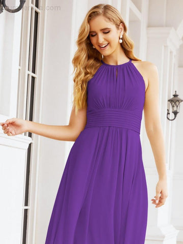 Vestidos de dama de honor Baoleely con escote tipo ojo de cerradura, sin mangas, para fiestas formales de noche y graduación 28043