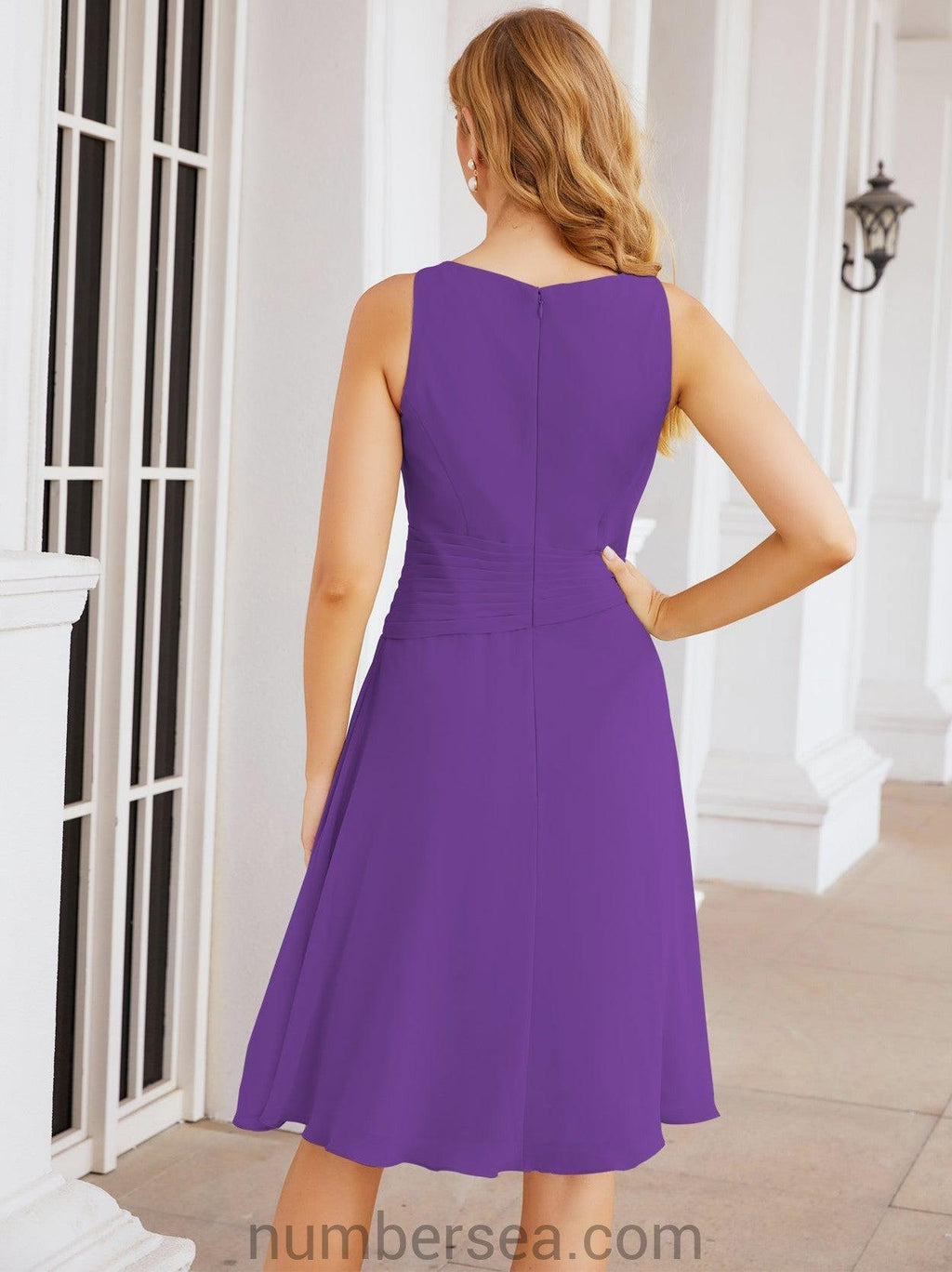 Vestidos de la madre de la novia de Sunderly, vestido de graduación, vestido plisado informal SY28065