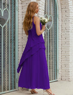 Vestido largo de gasa de talla grande para la madre de la novia, vestido de gala para dama de honor, vestido de graduación SY28019