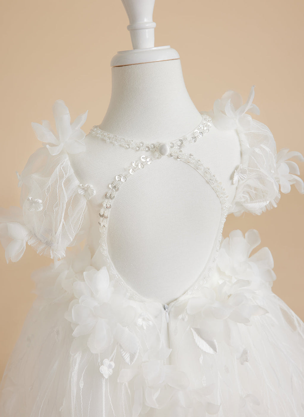 Vestido blanco de tul estilo princesa para bebé niña 
