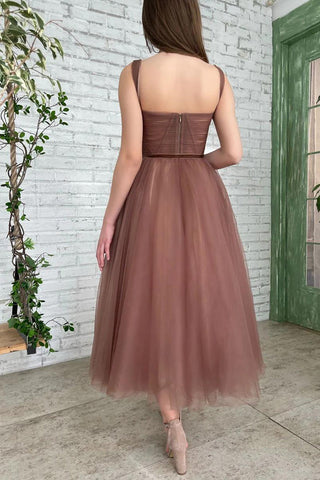 Princess A Line Sweetheart Brown Holiday Party Dress