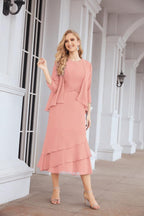 Robe de soirée deux pièces Sunnderly, coupe trapèze, pour la mère de la mariée, référence SY28072