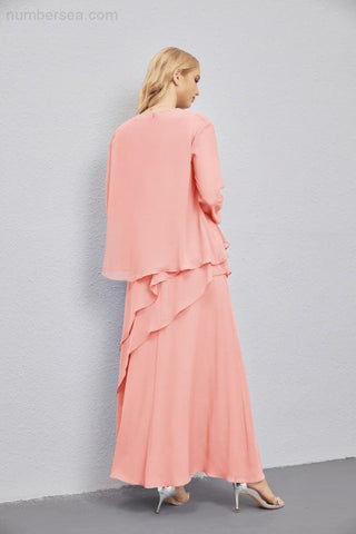 Vestidos de madre de la novia con cárdigan ligero abierto al frente, vestido formal de fiesta 28081 