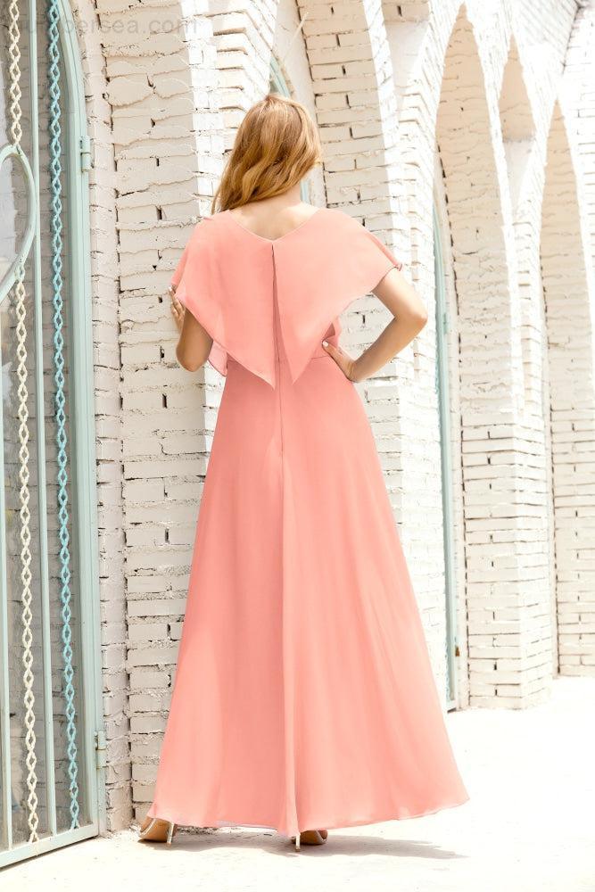 Vestido Baoleely para la madre de la novia, talla grande, escote en V, largo hasta el suelo, formal, para invitada de boda 28020