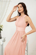 Robe de soirée formelle Baoleely en mousseline de soie, col licou, longue, sans manches, robe de demoiselle d'honneur 2802 