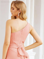 Baoleely One Shoulder Bridesmaid Dresses Long Formal Prom Gowns 28048