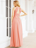 Baoleely Sleeveless Bridesmaid Dresses Long Prom Gown Zipper with Keyhole Back 28056