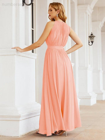 Baoleely Halter Bridesmaid Dress Empire Waist Formal Evening Prom Gown for Mother of The Bride 28030