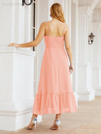 Baoleely Blackless Strap Bridesmaid Dress Ankle Length 28028