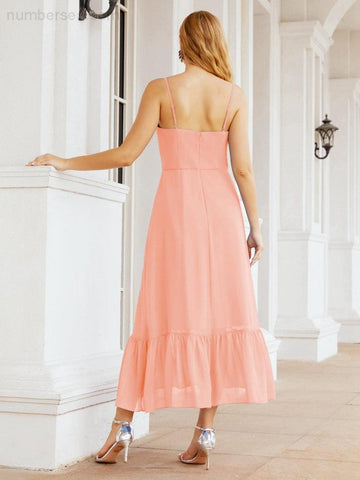 Baoleely Blackless Strap Bridesmaid Dress Ankle Length 28028