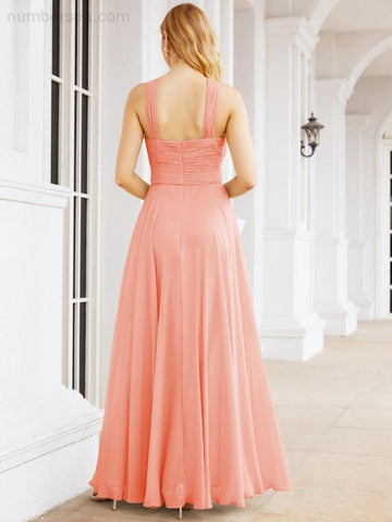 Baoleely Crisscross Halter Bridesmaid Dresses for Party Wedding Evening Prom Maxi Ball Gowns 28053