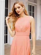 Baoleely Bridesmaid Dresses for Wedding Ruffles Long Formal Prom Gowns 28039