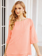 Baoleely Élégante robe mère de la mariée 2 pièces, grande taille, pantalon, volants, couches argentées, peignoir 28064