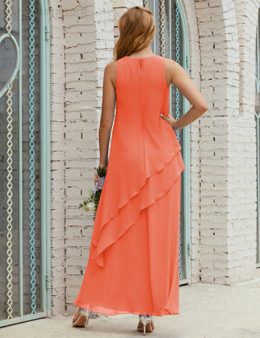 Vestido largo de gasa de talla grande para la madre de la novia, vestido de gala para dama de honor, vestido de graduación SY28019