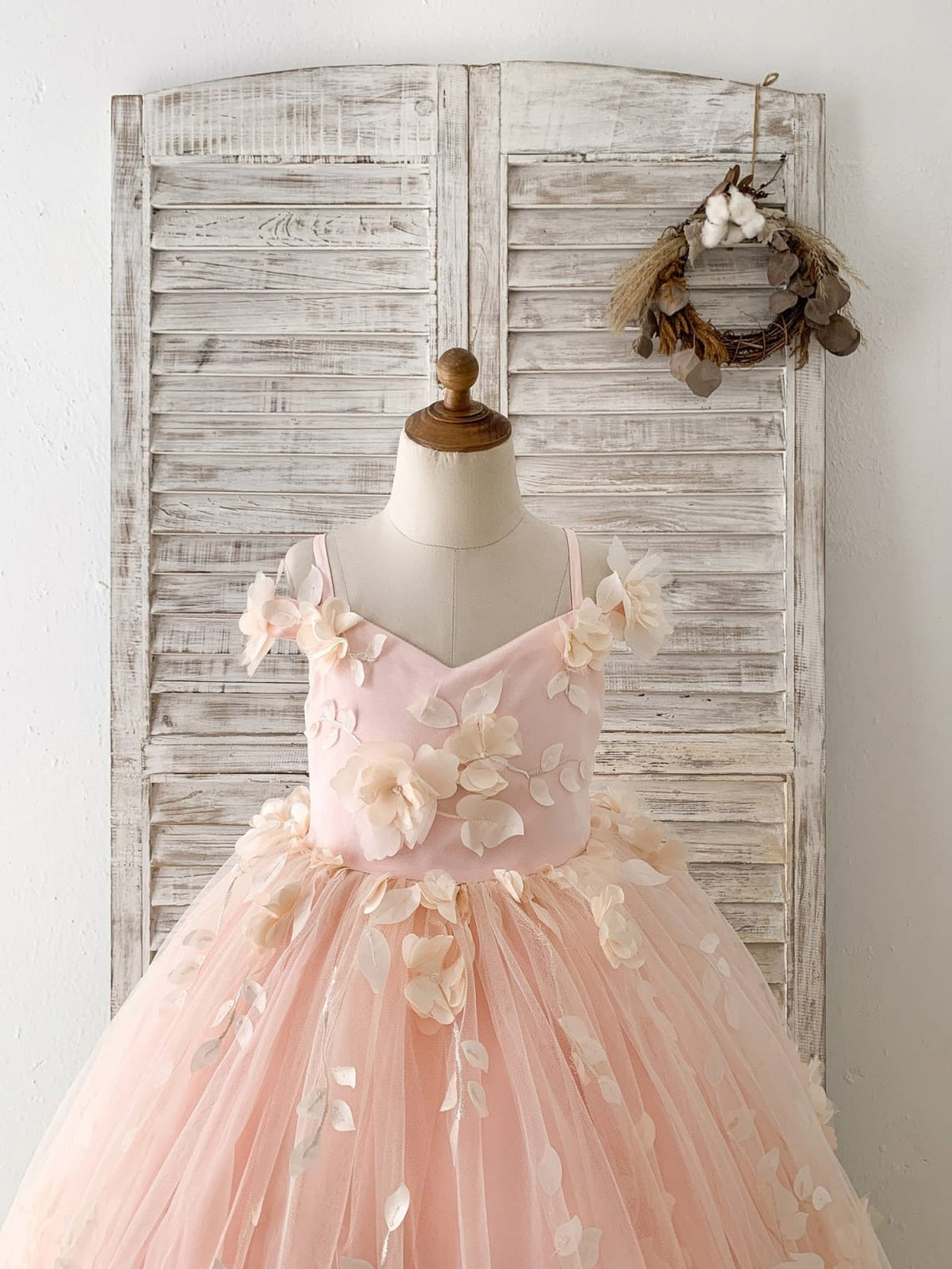 Vestido de niña de las flores de corte A, de satén y tul, hasta el suelo 