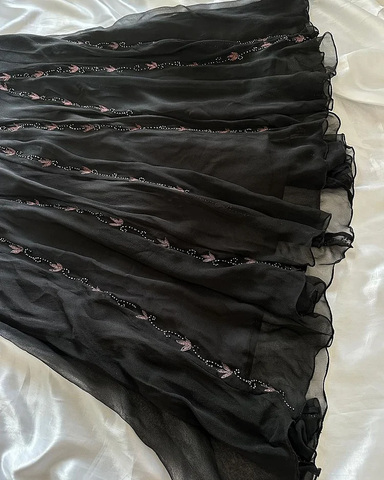 Black Chiffon Beaded Evening Dress Classy Backless Mermaid Prom Dress Y8297